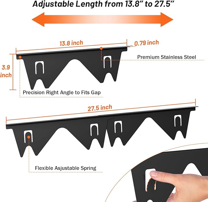 Stainless Steel Adjustable Retractable Stove Gap Covers