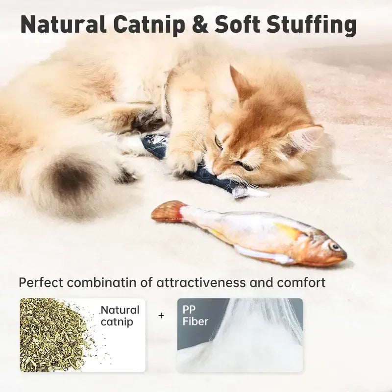 ⚡Super Fast Delivery⚡🐟 Realistic Flopping Fish Cat Toys – 3 Pack (Sardine / Saury / Yellow Croaker)
