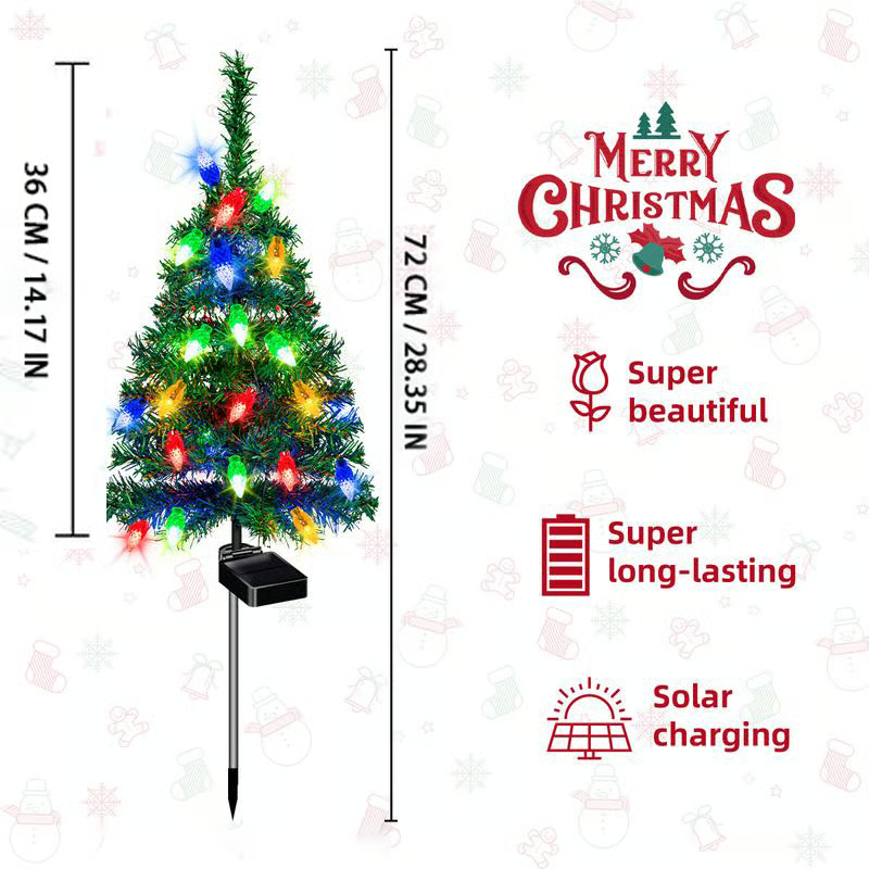 Outdoor Festive Decorations Solar Christmas Tree LED Lights