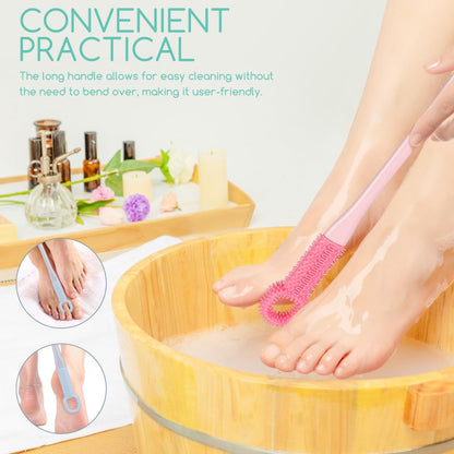 Long Handled Silicone Toe Cleaning Brush Set