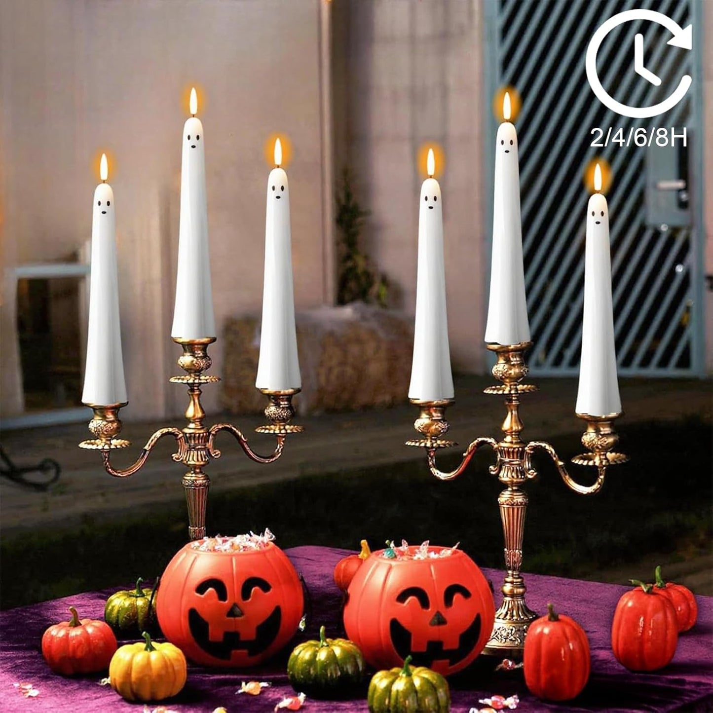Ghost Flameless Taper Candles with Remote and Timer