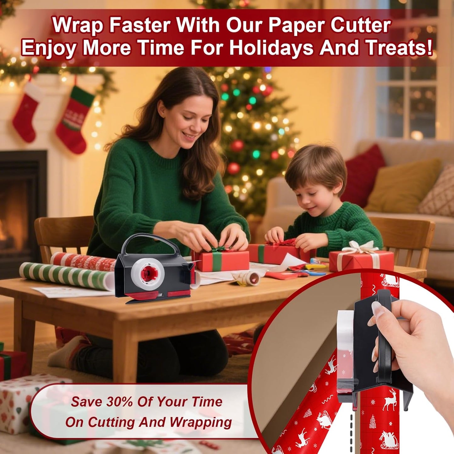 2025 NEW Wrapping Paper Cutter & Tape Dispenser