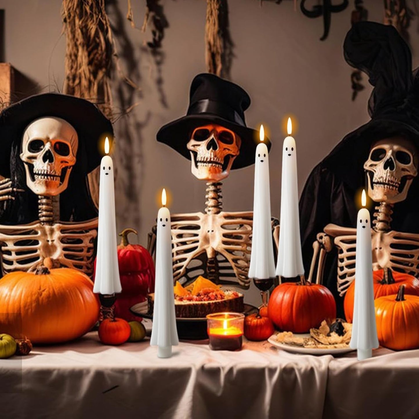 Ghost Flameless Taper Candles with Remote and Timer