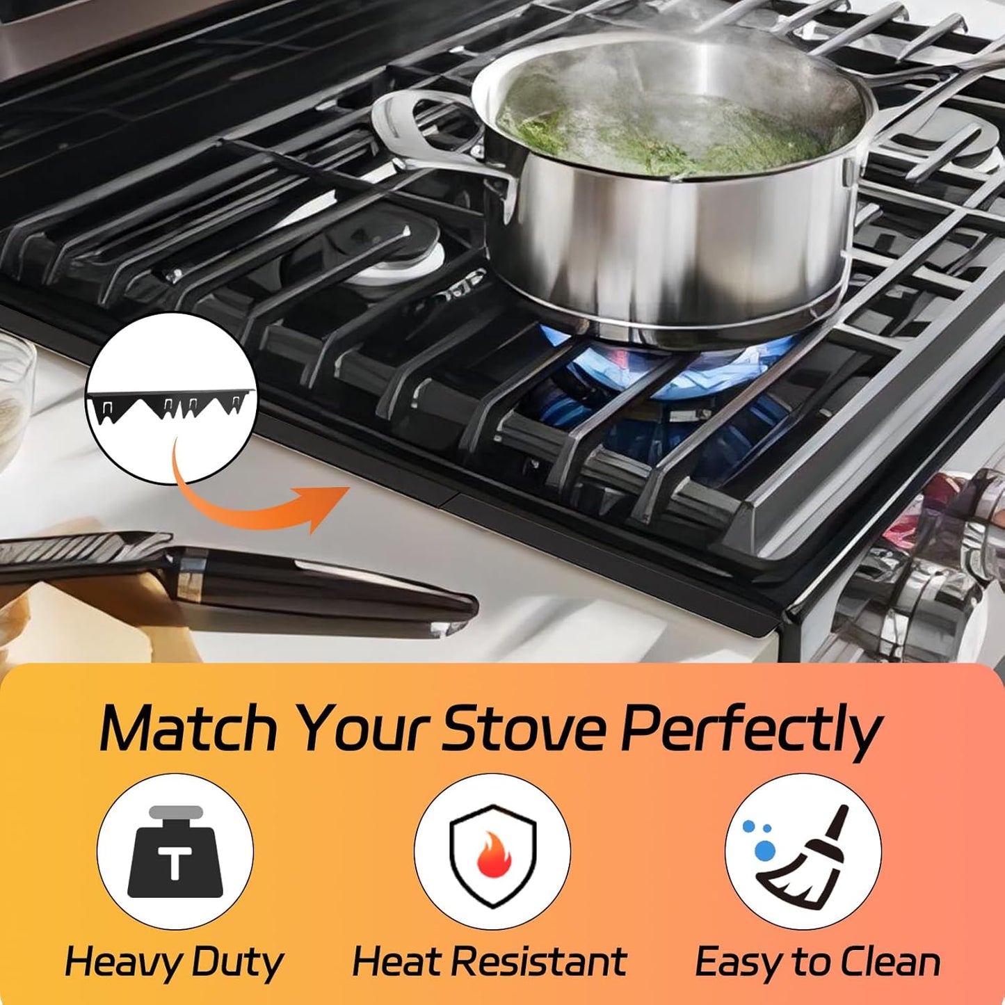 Stainless Steel Adjustable Retractable Stove Gap Covers