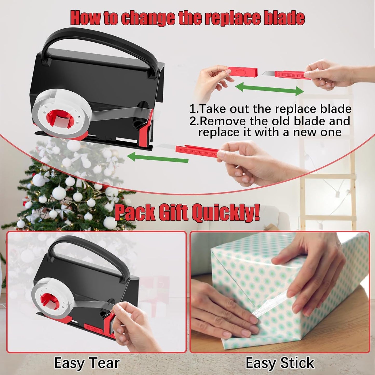 2025 NEW Wrapping Paper Cutter & Tape Dispenser