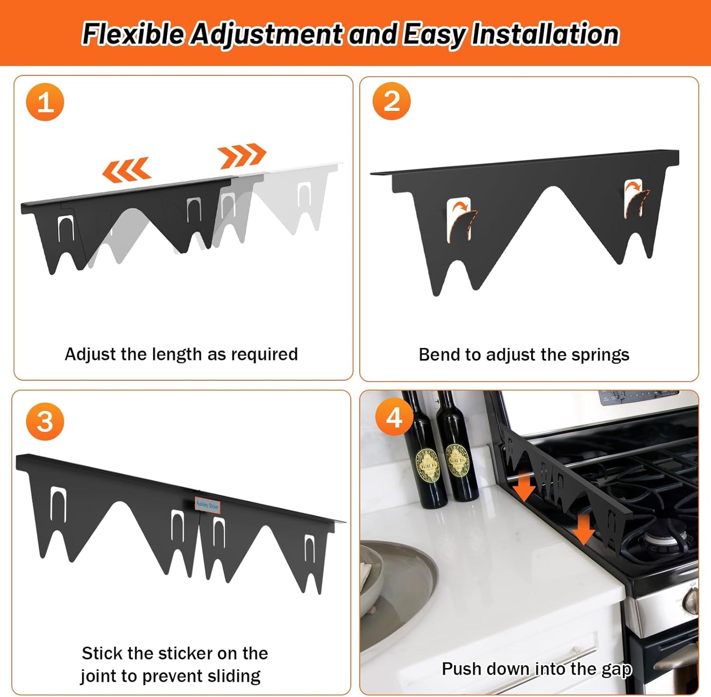 Stainless Steel Adjustable Retractable Stove Gap Covers