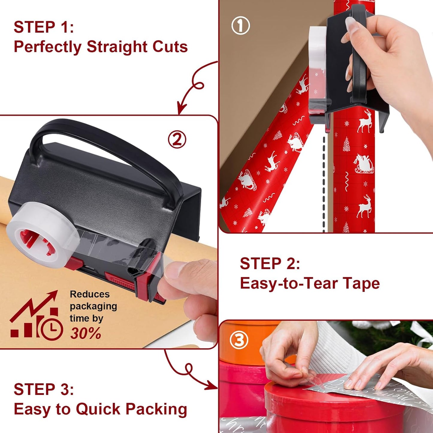 2025 NEW Wrapping Paper Cutter & Tape Dispenser
