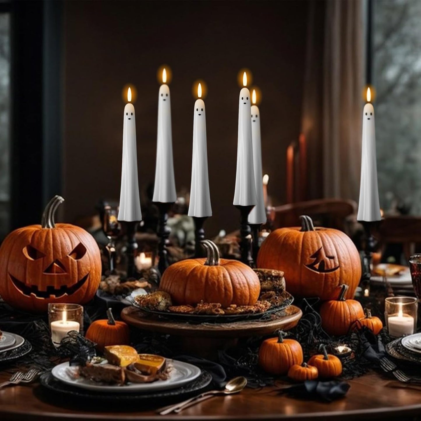 Ghost Flameless Taper Candles with Remote and Timer