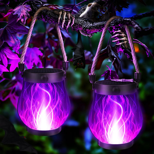 Halloween Outdoor Waterproof Hanging Solar Flame Lantern
