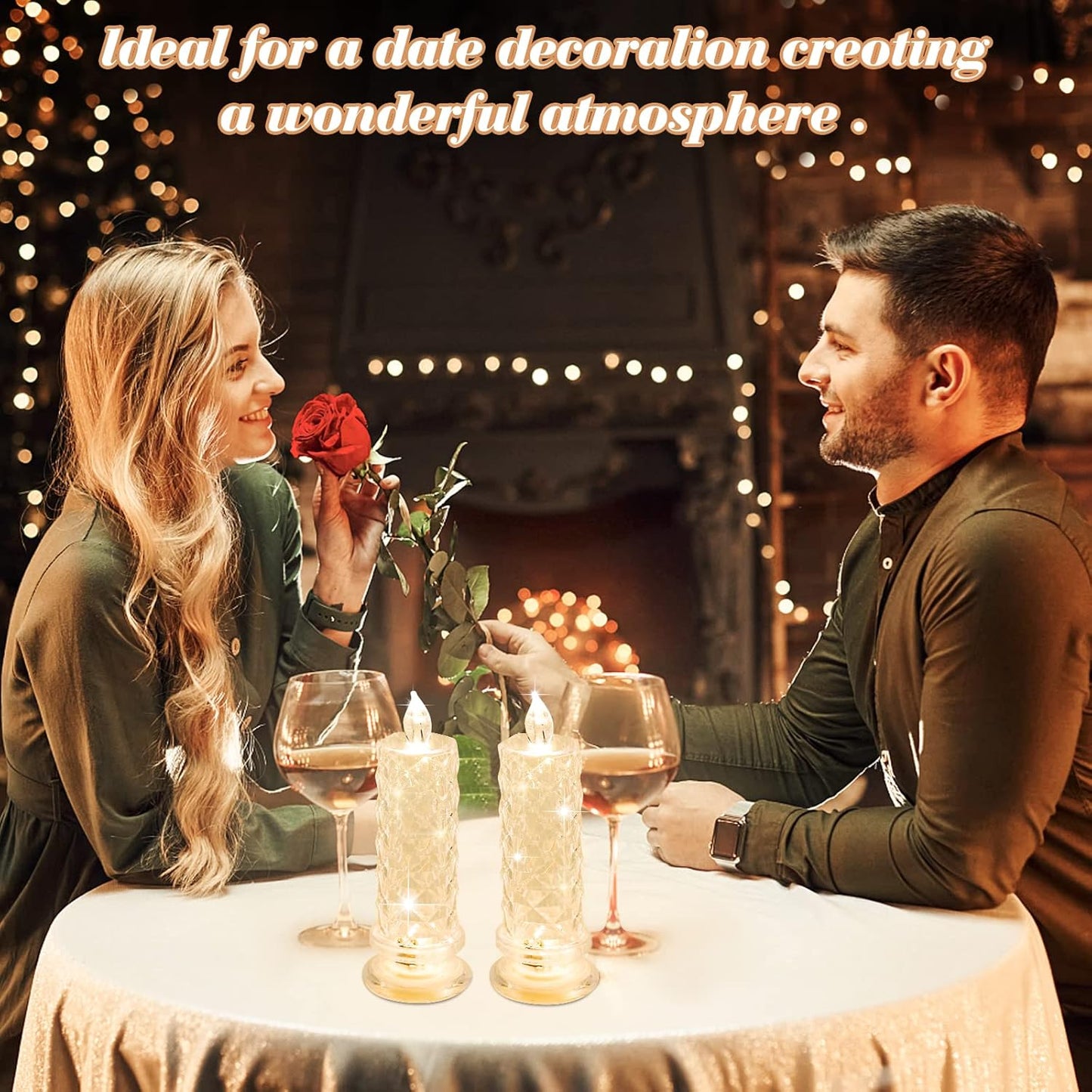 Rose Shadow LED Flameless Candle Lights