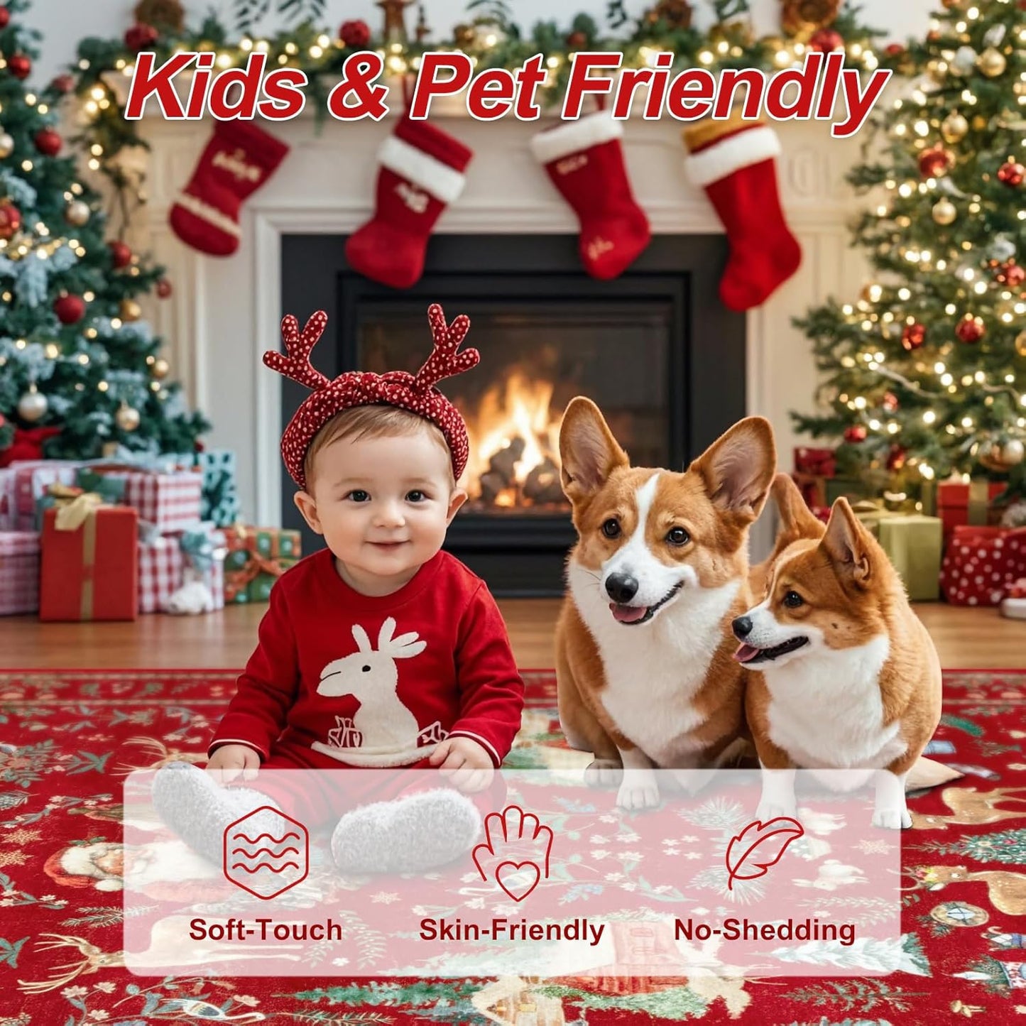 Christmas Print Non-Slip Rug