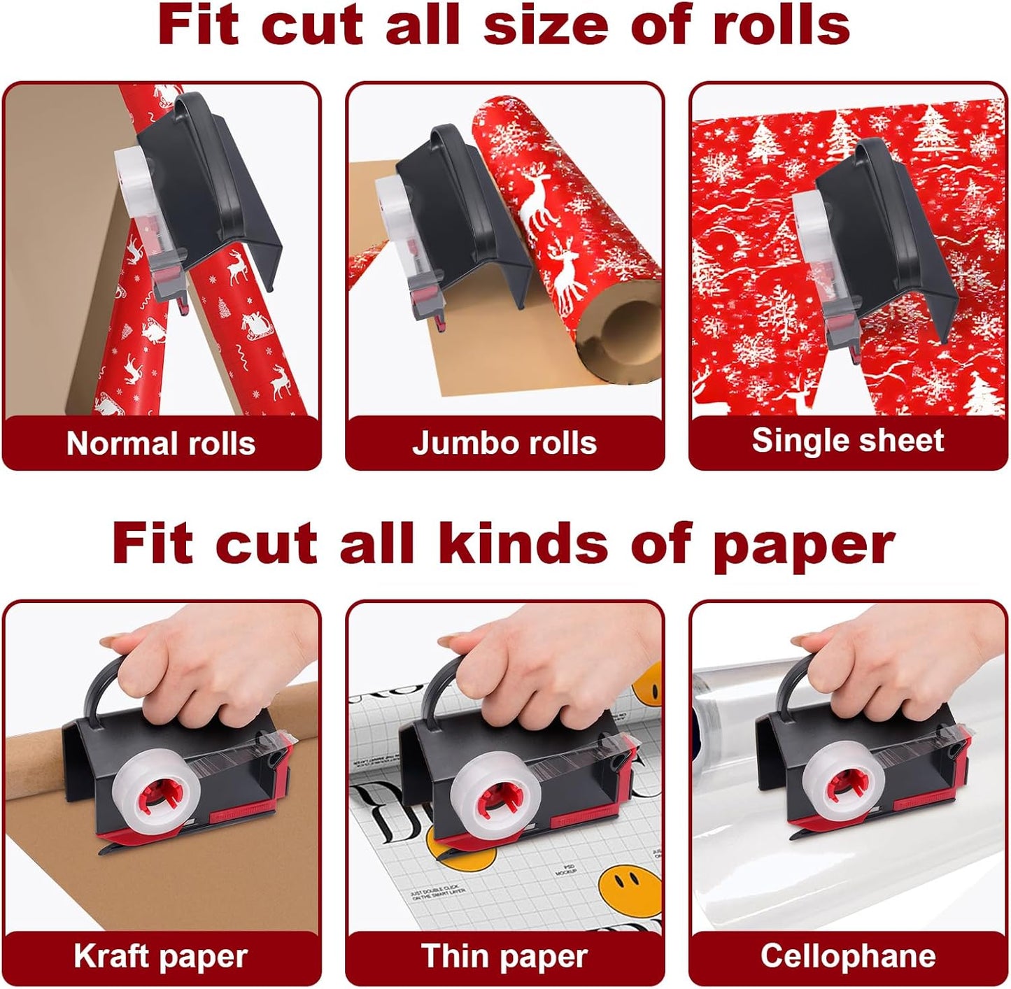 2025 NEW Wrapping Paper Cutter & Tape Dispenser
