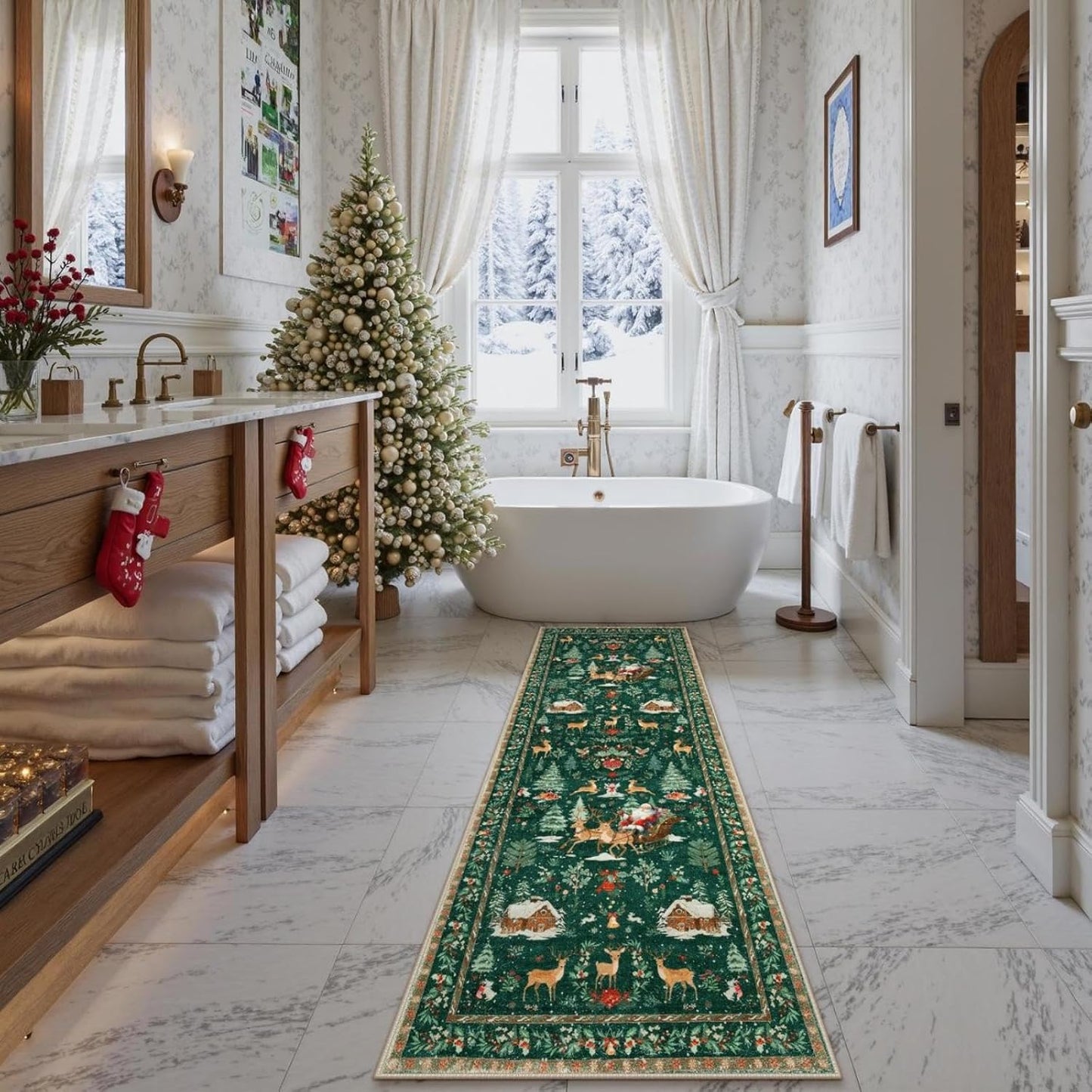 Christmas Print Non-Slip Rug