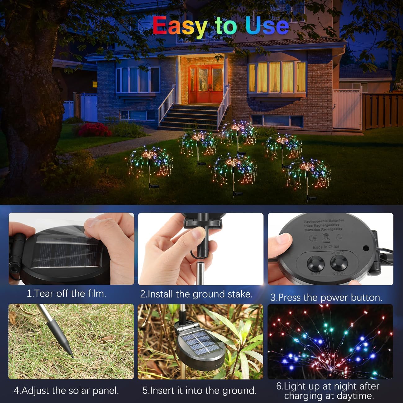 Outdoor Garden Waterproof Solar Firework Lights