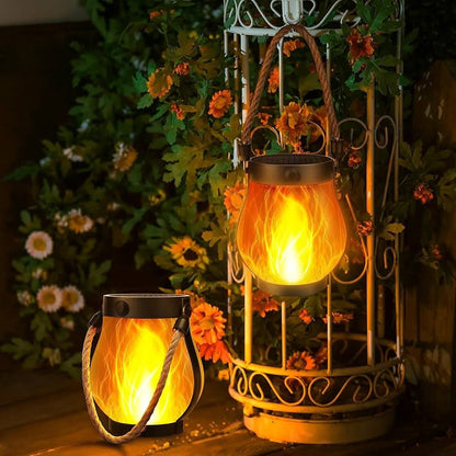 Halloween Outdoor Waterproof Hanging Solar Flame Lantern