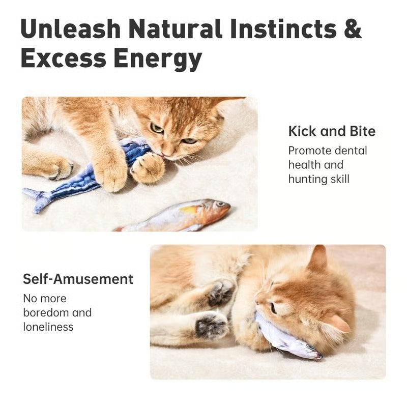 ⚡Super Fast Delivery⚡🐟 Realistic Flopping Fish Cat Toys – 3 Pack (Sardine / Saury / Yellow Croaker)