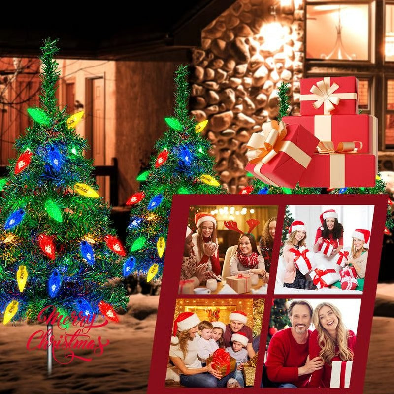 Outdoor Festive Decorations Solar Christmas Tree LED Lights