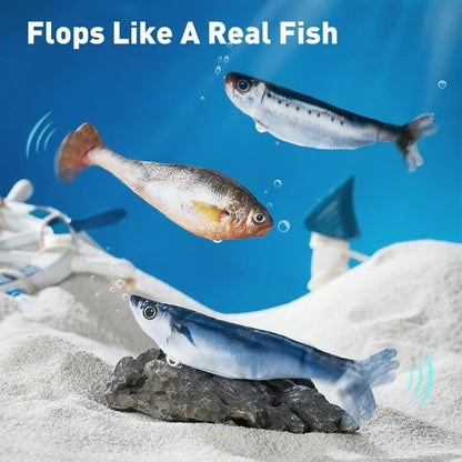 ⚡Super Fast Delivery⚡🐟 Realistic Flopping Fish Cat Toys – 3 Pack (Sardine / Saury / Yellow Croaker)