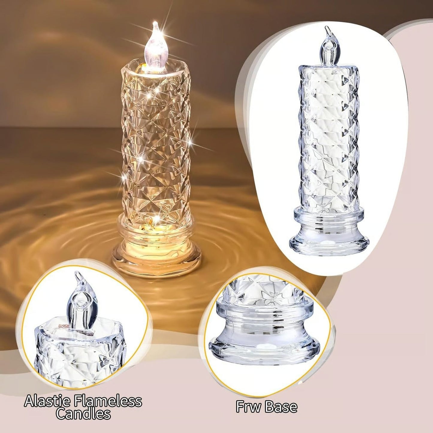 Rose Shadow LED Flameless Candle Lights